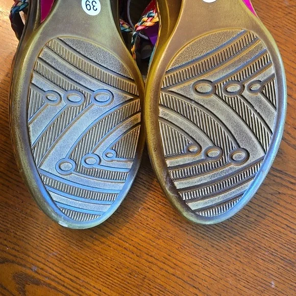 Queen Boho Leather Printing Stitching Mary Jane Style Halloween Heels - Picture 7 of 16